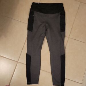 Brand High-Waisted Black and Gray Leggings